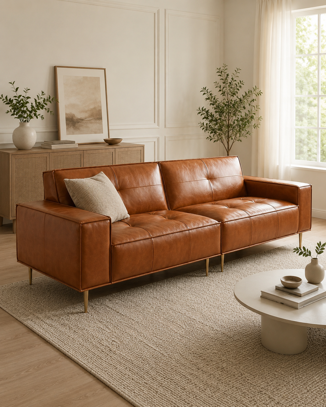Roselle Leather Sofa