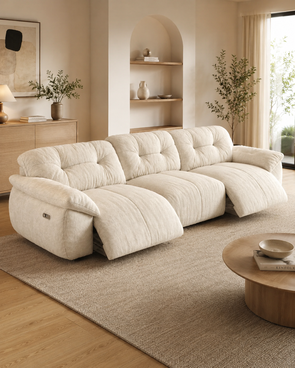 Astra Chenille Fabric Recliner Sofa