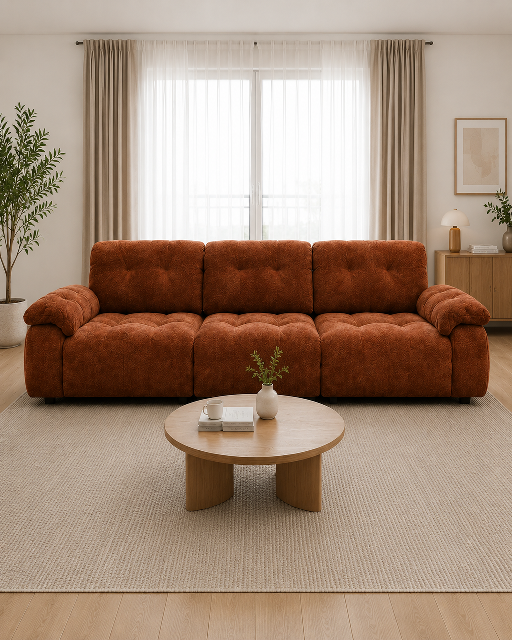 Vionna Fabric Adjustable Backrest Sofa