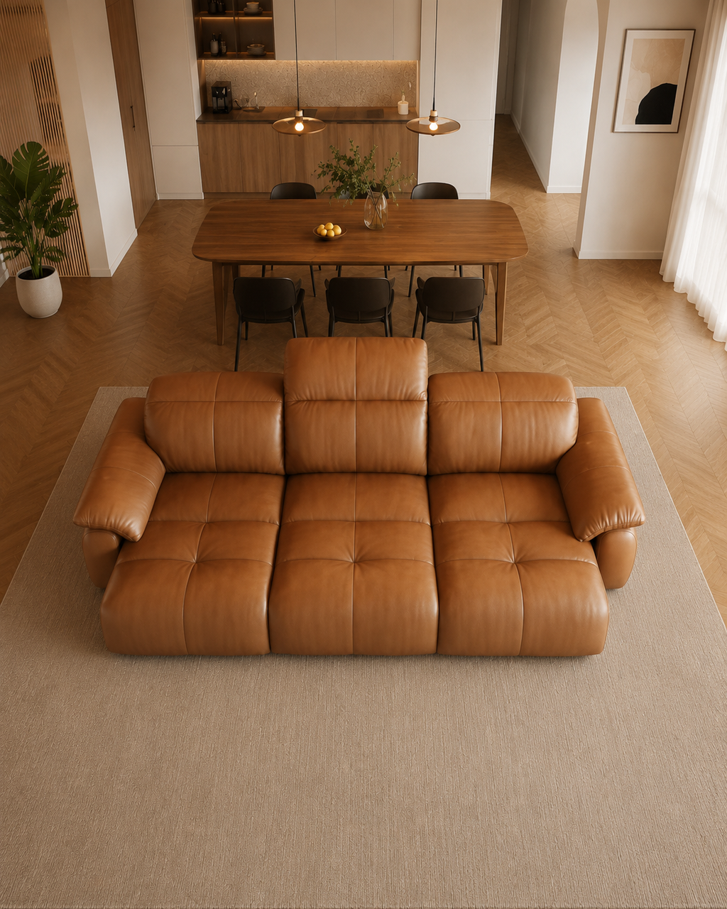 Aurelle Top Grain Leather Electric Sofa Bed