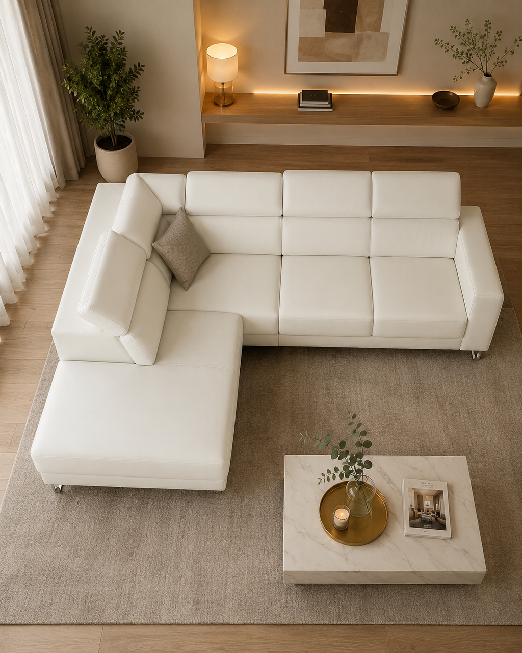 Waverley Fabric Chaise Sectional Sofa