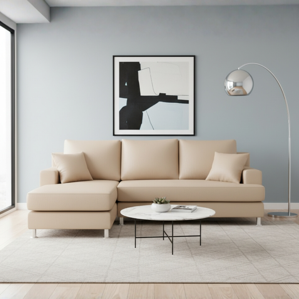Aurora Faux Leather L-Shape Sofa
