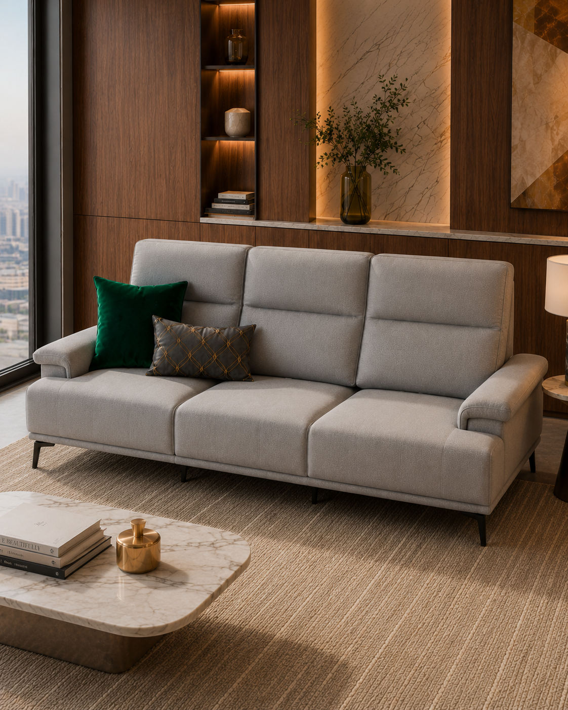 Ellison Fabric Adjustable Backrest Sofa