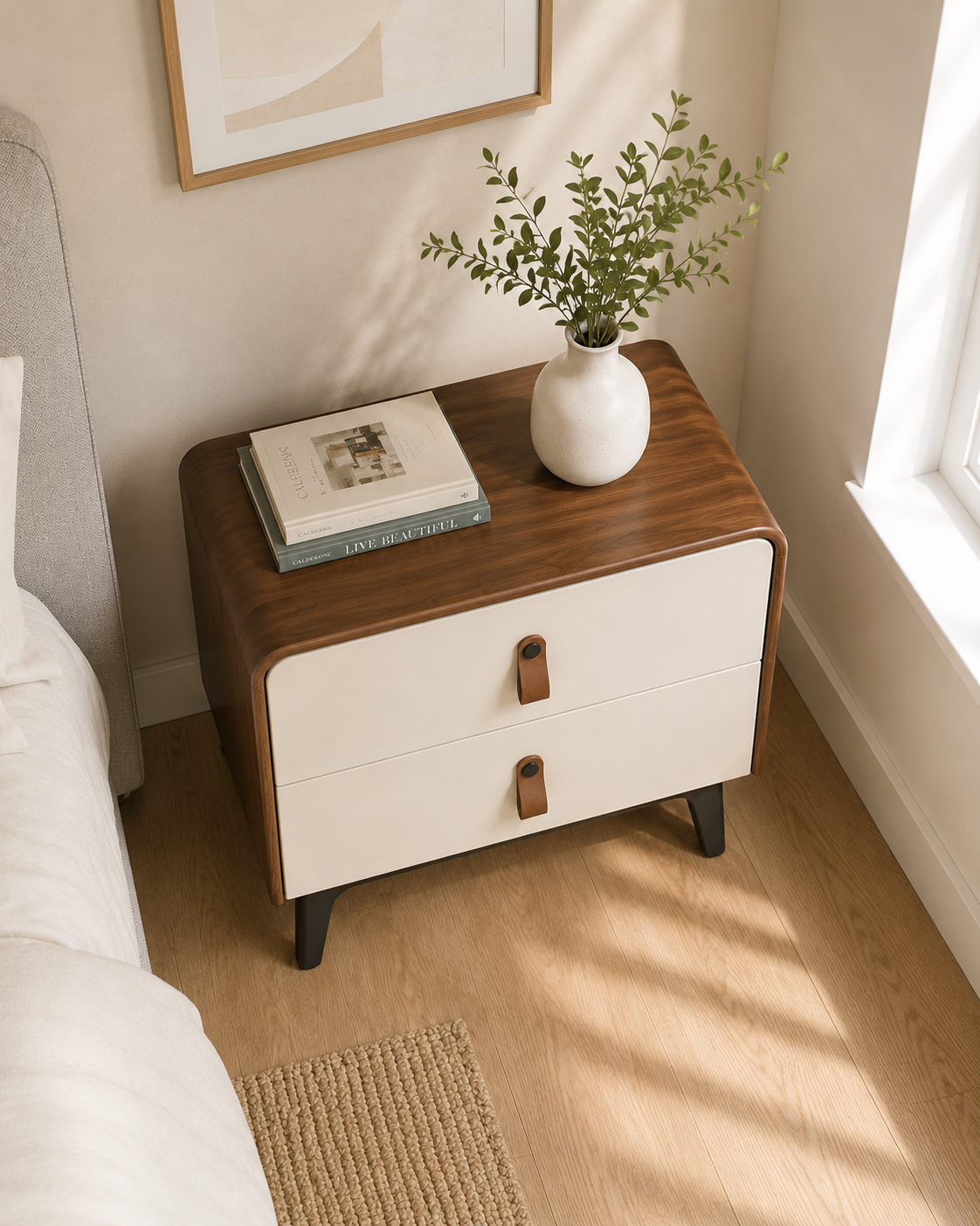 Carina Walnut Bedside Table