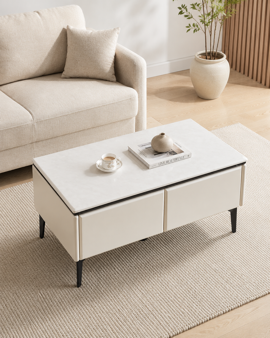 Ivora White Storage Coffee Table