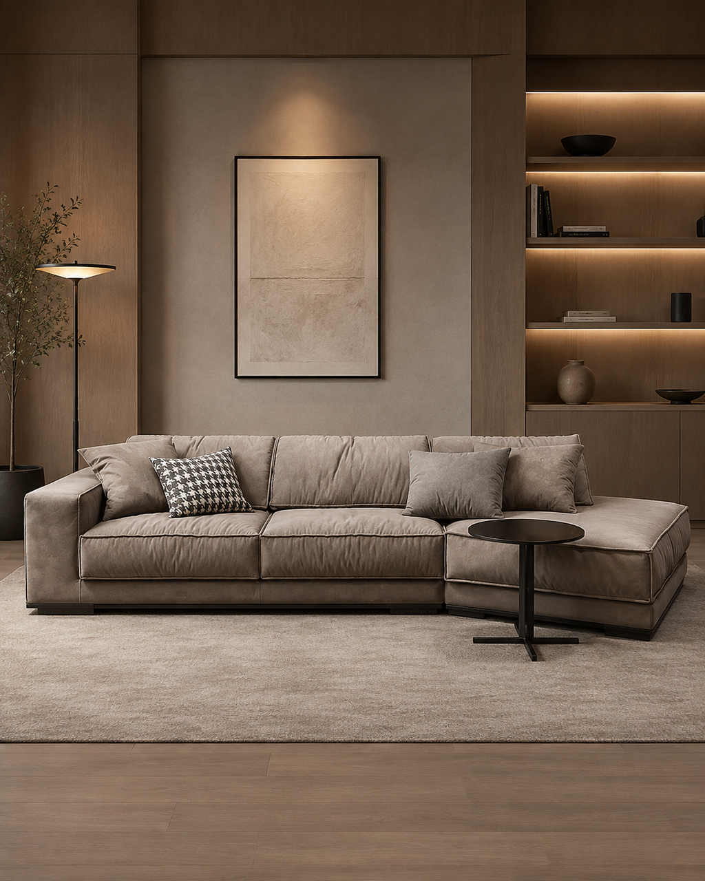 Langford Fabric Angled Sectional Sofa