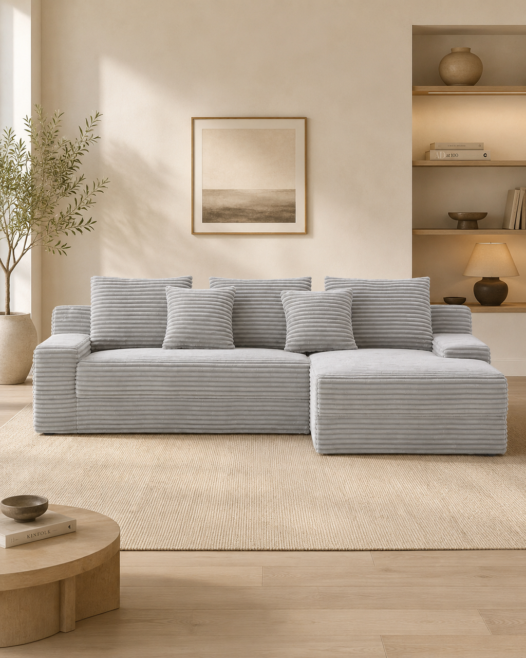 Rovik Corduroy Sectional Sofa