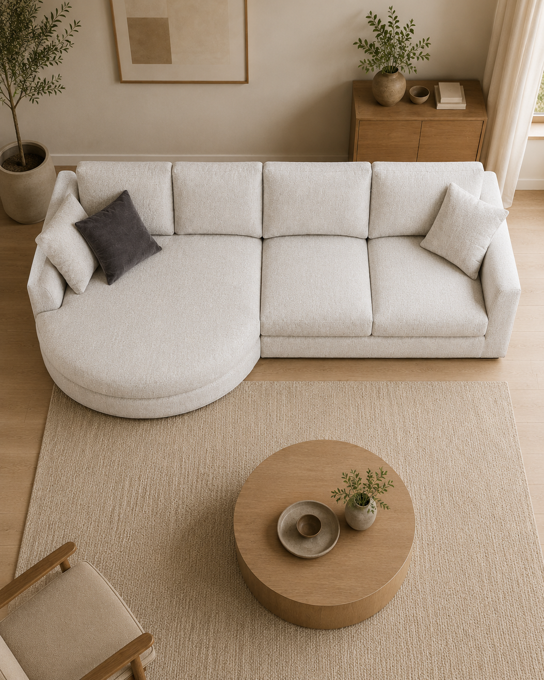Stanhope Fabric Chaise Sectional Sofa