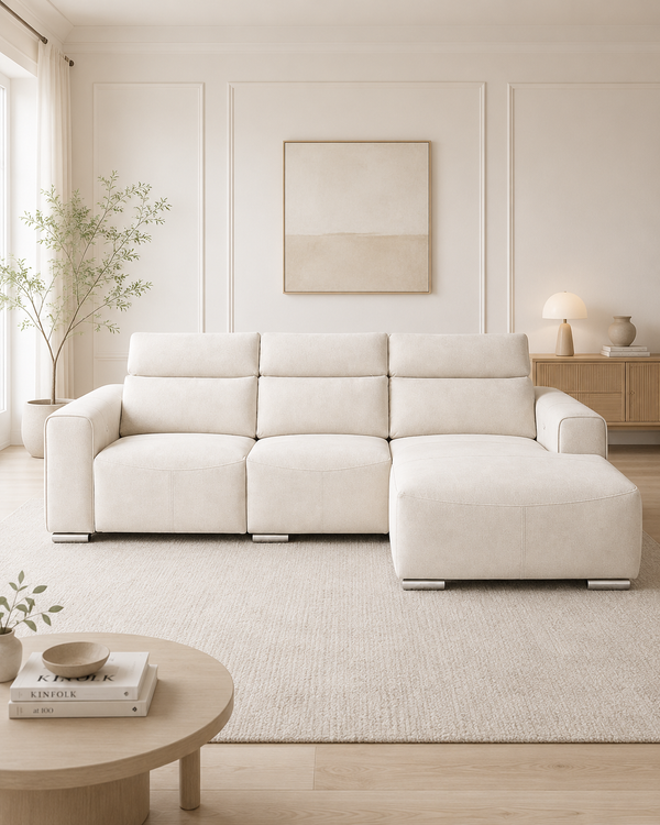 Alba Fabric Adjustable Headrest Recliner Sectional Sofa