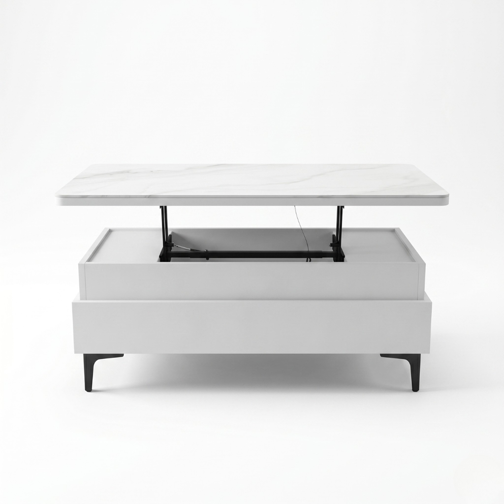 Forae Lift-Up Sintered Stone Storage Coffee Table
