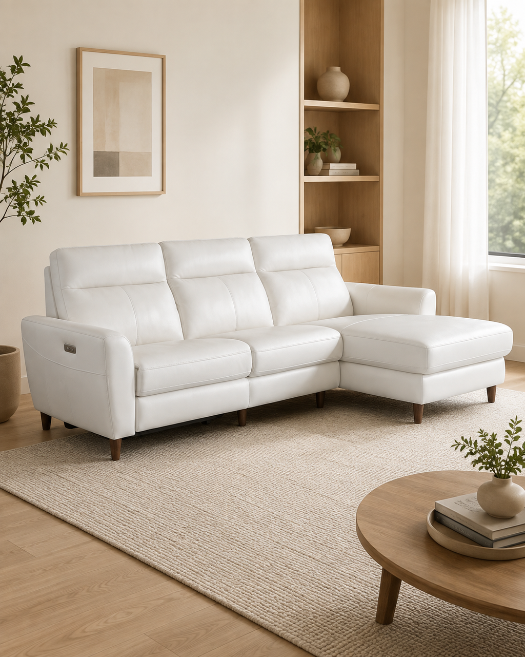 Rochester Genuine Leather Recliner L-Shaped Sofa