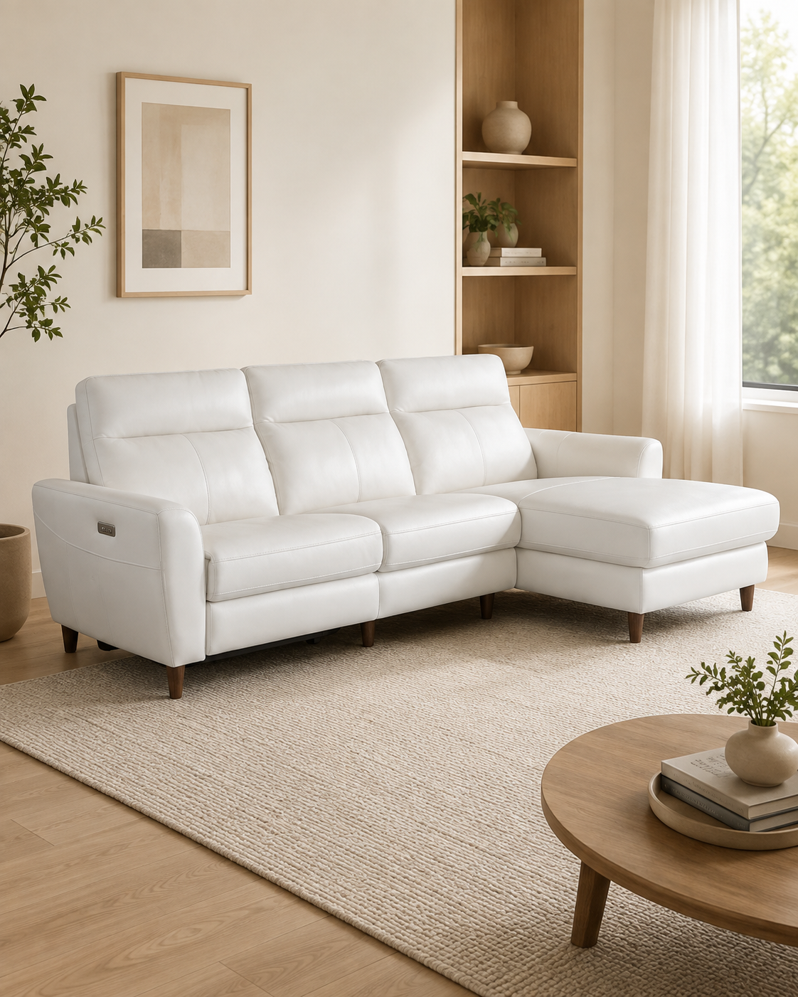 Rochester Genuine Leather Recliner L-Shaped Sofa
