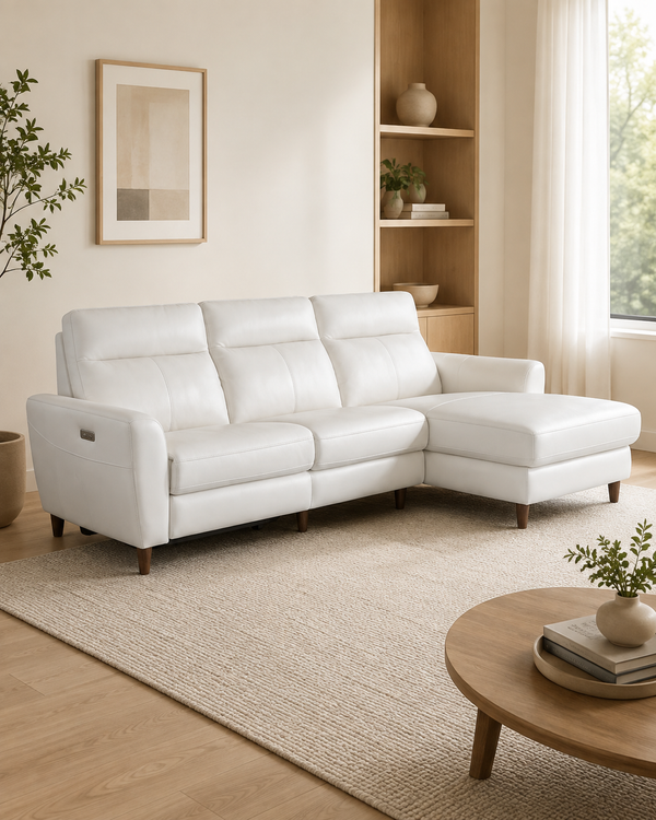 Rochester Genuine Leather Recliner L-Shaped Sofa