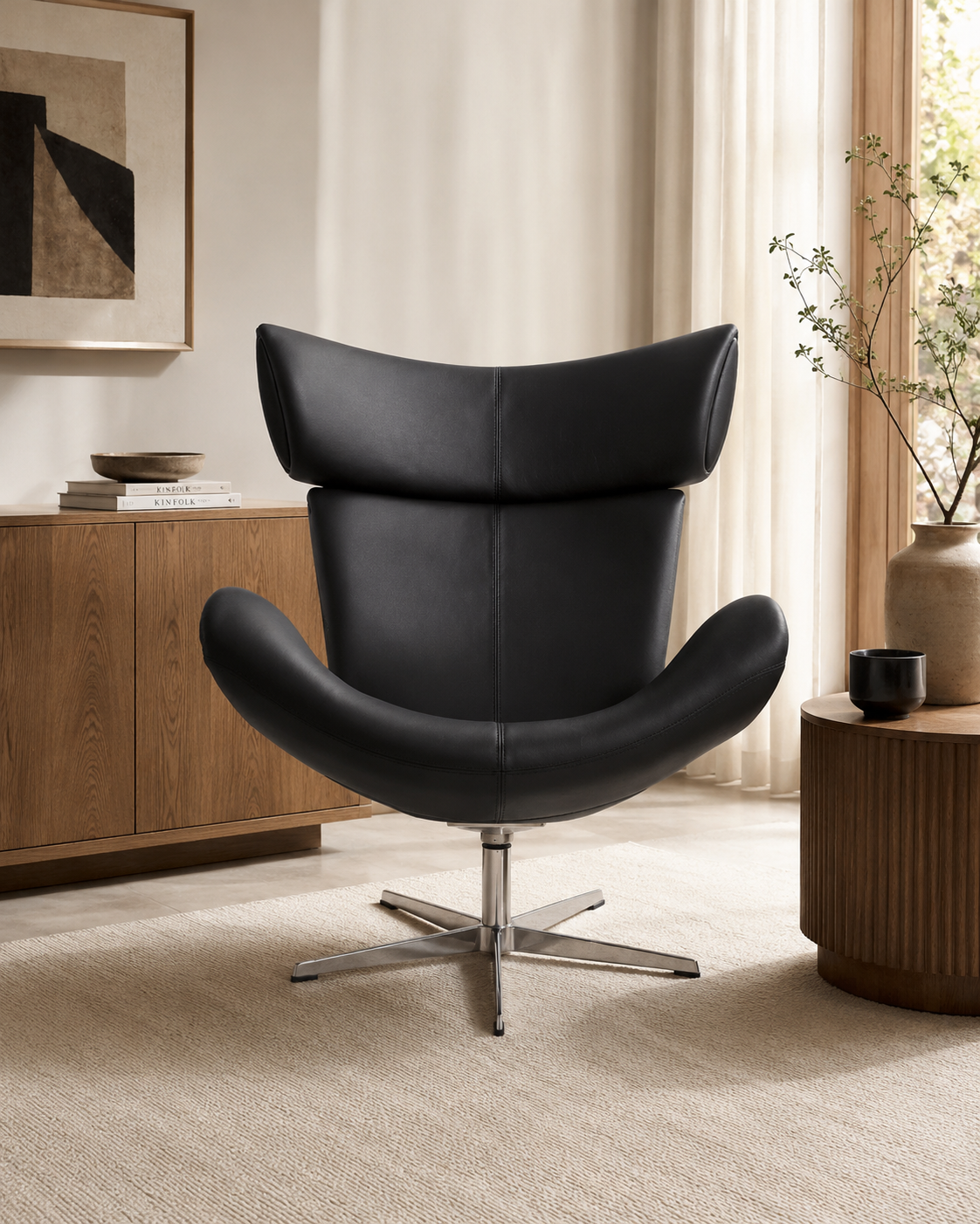 Dorian Faux Leather Lounge Chair