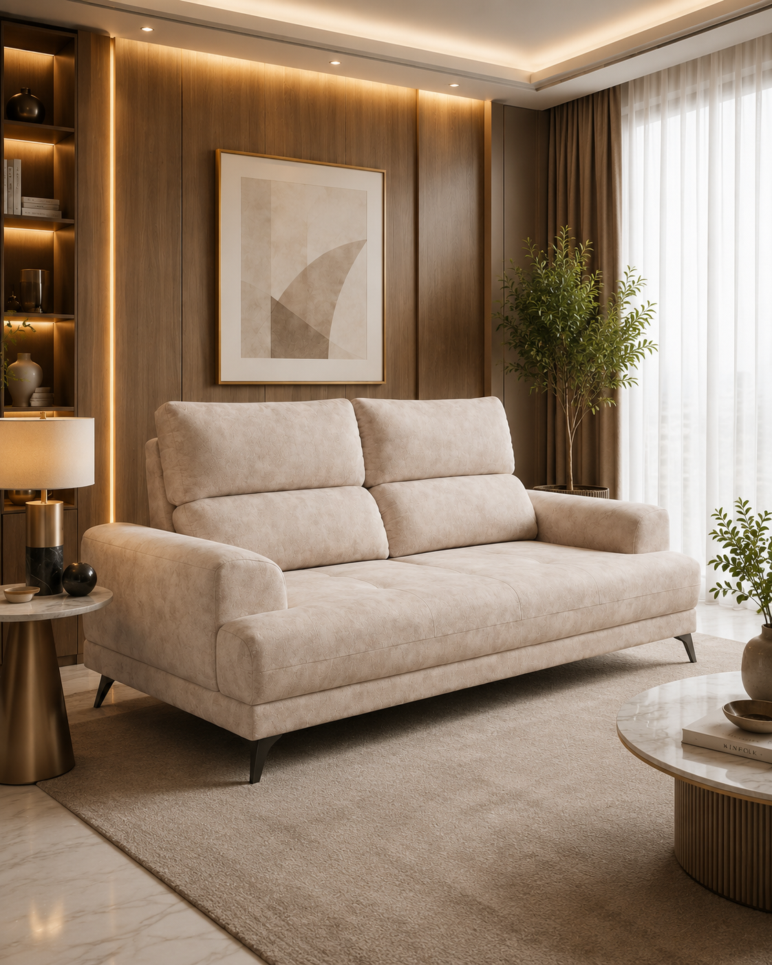 Maren Fabric Adjustable Backrest Sofa