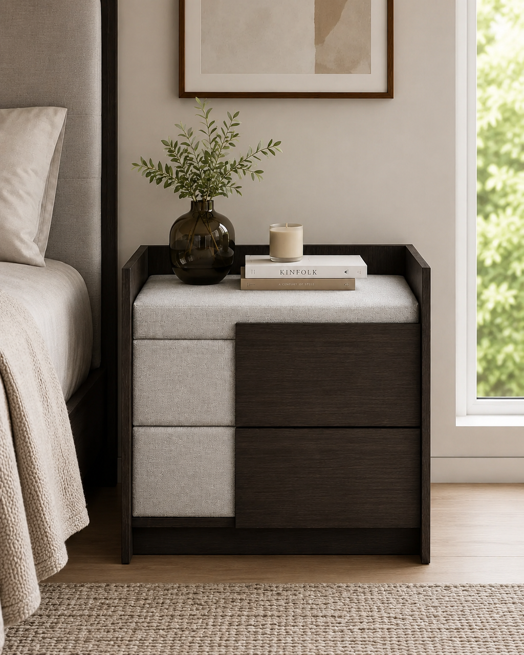 Luno Walnut Bedside Table