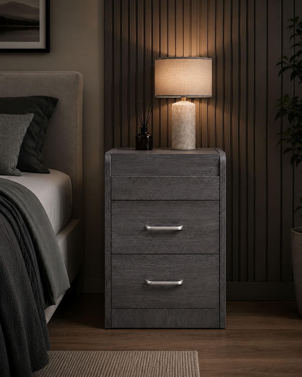 Dusk Grey Bedside Table