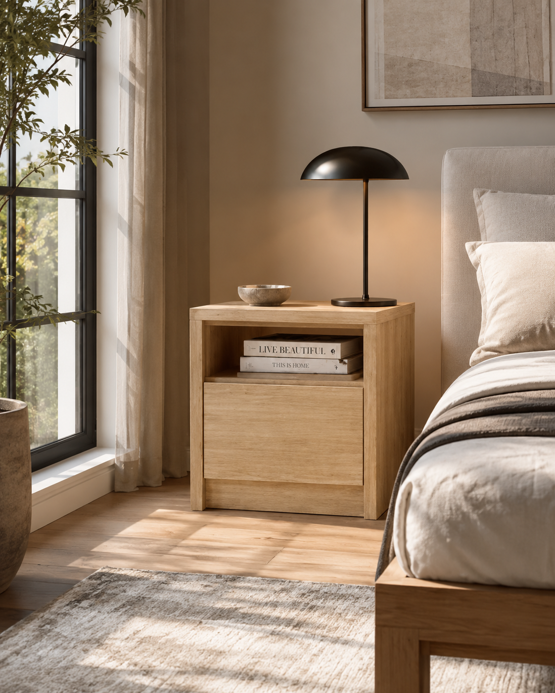 Talia Oak Bedside Table