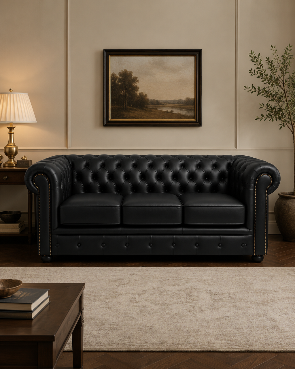 Harrington Full Leather Chesterfield Sofa