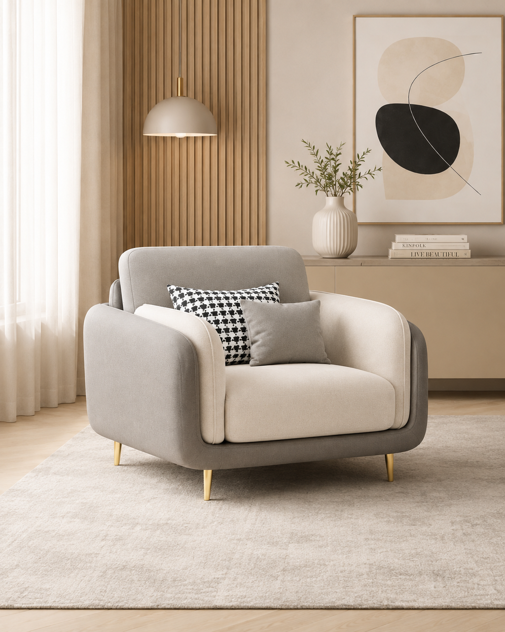 Henley Two Tone Leathaire Sofa
