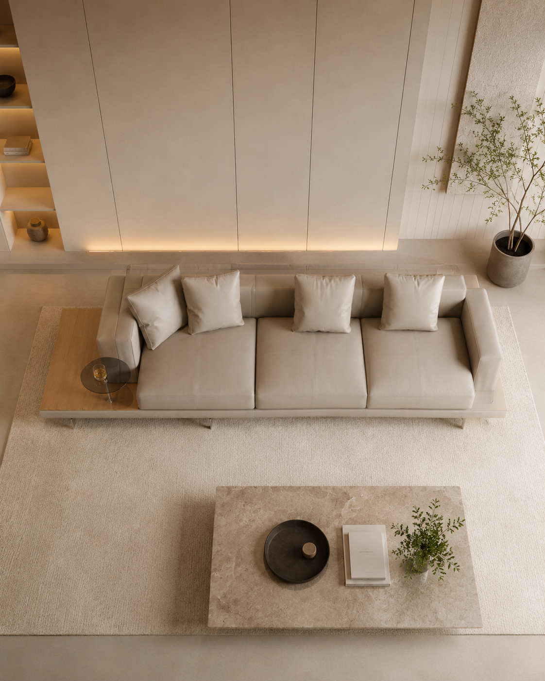 Levaro Leather Platform Sofa