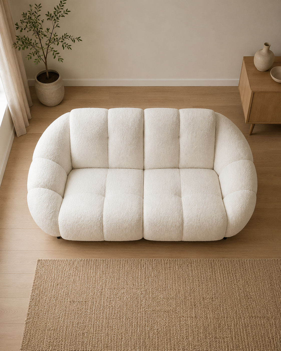 Elaris Teddy Fabric Electric Recliner Sofa