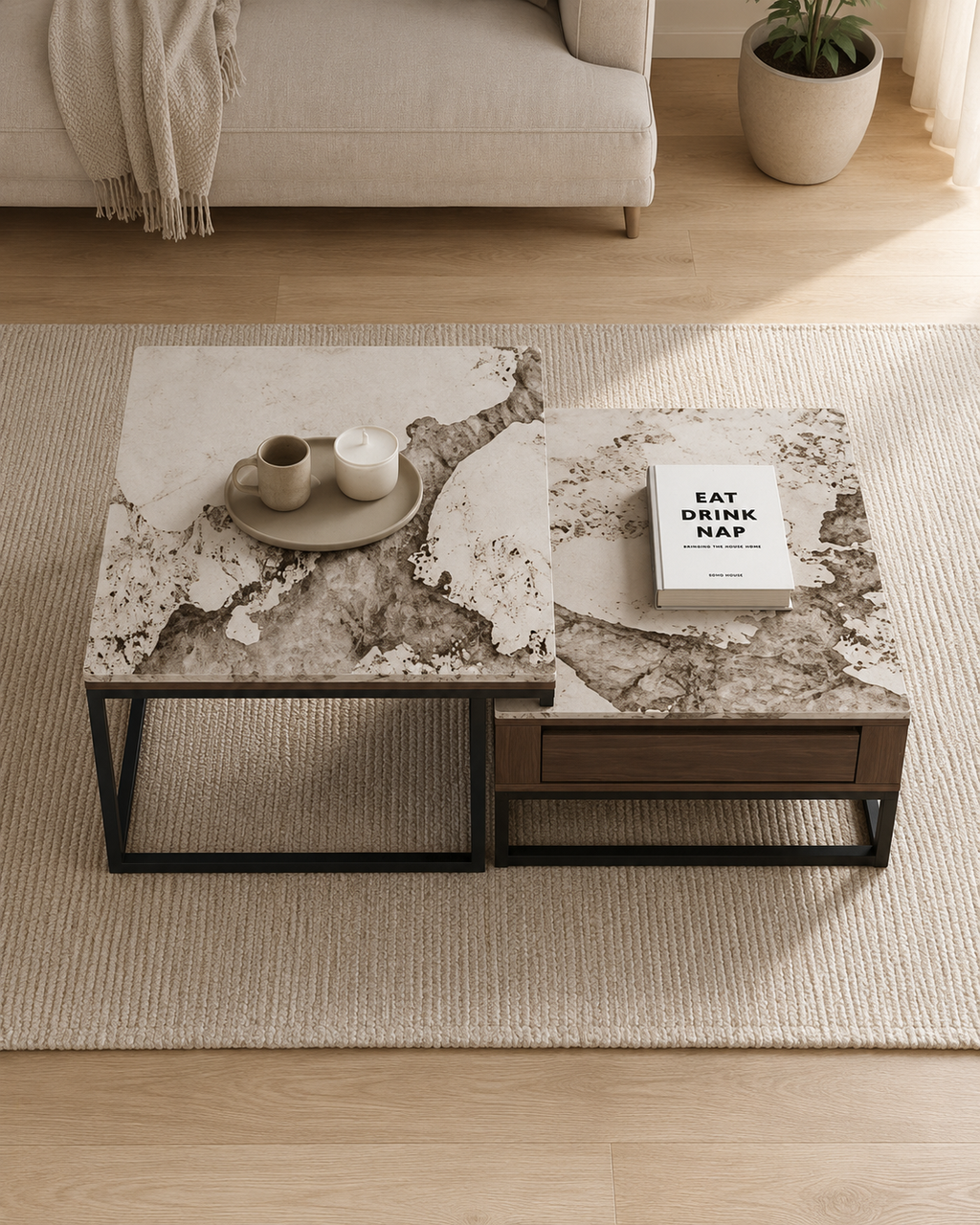 Soren Sintered Stone Nesting Coffee Table