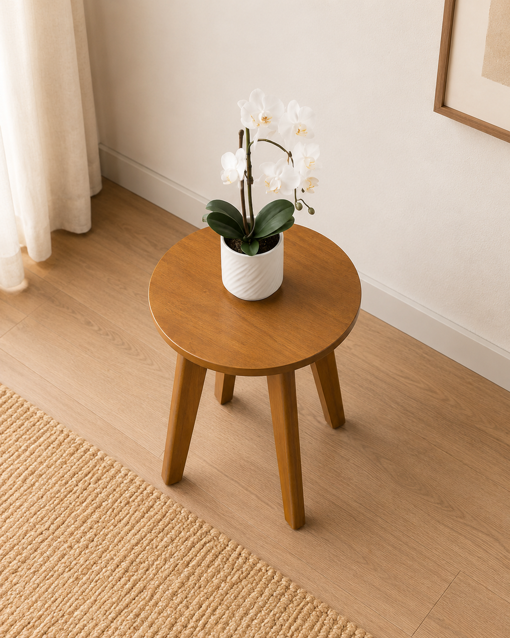 Ayla Round Wooden Side Table