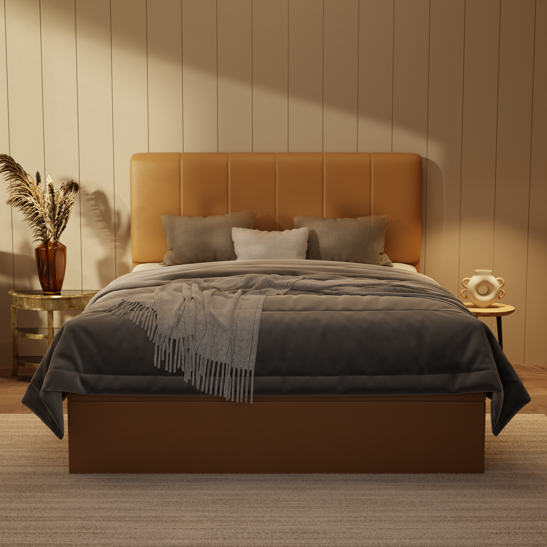 Joane Genuine Leather Storage Bed (Gas Lift) by Esteller