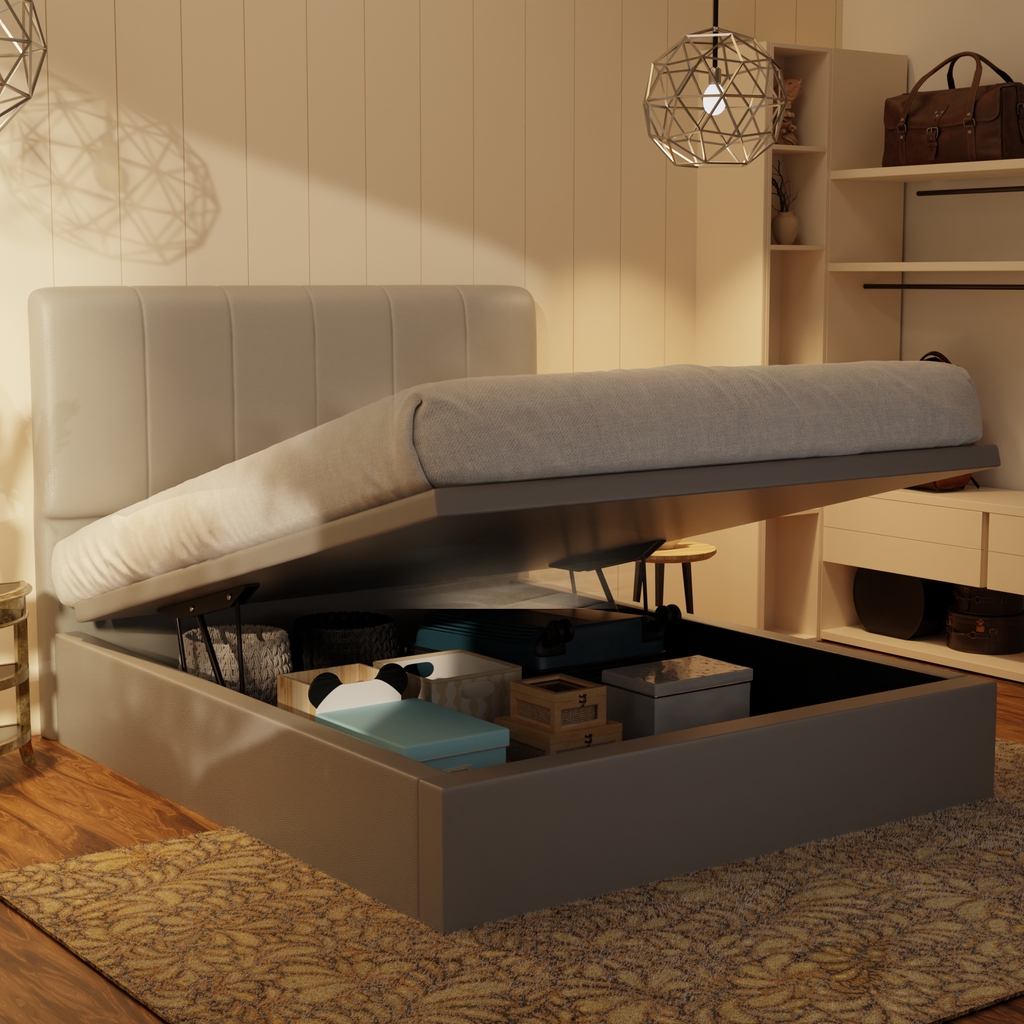 Joane Genuine Leather Storage Bed (Gas Lift) by Esteller