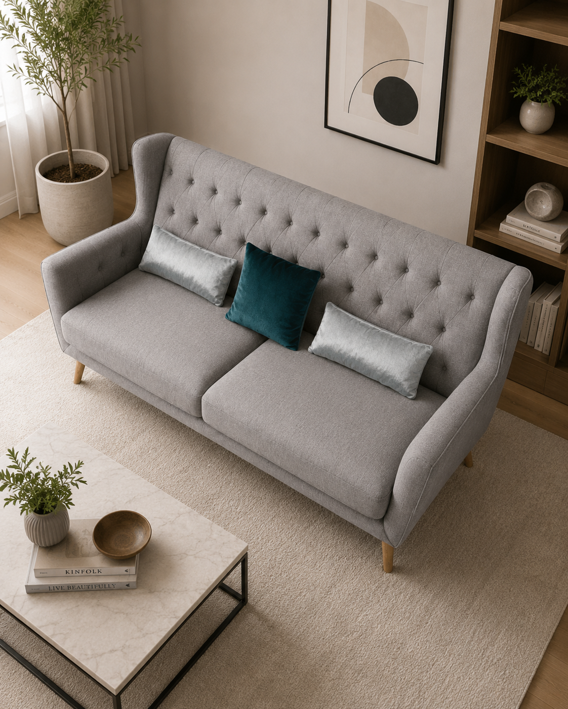 Aldwyn Fabric Highback Sofa