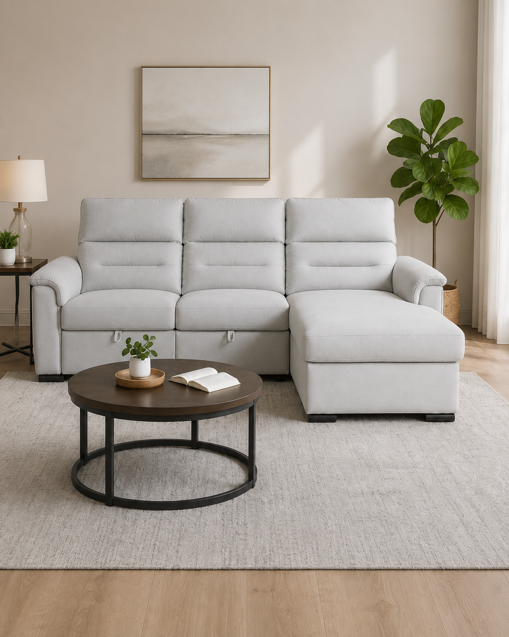 Nola Fabric Recliner L-Shaped Sofa