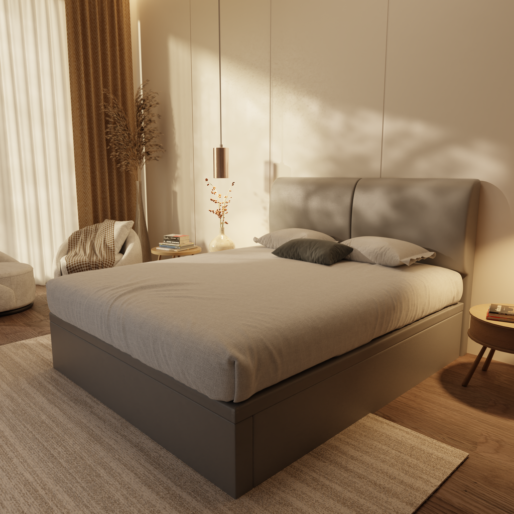Sloane Genuine Leather Storage Bed (Gas Lift)