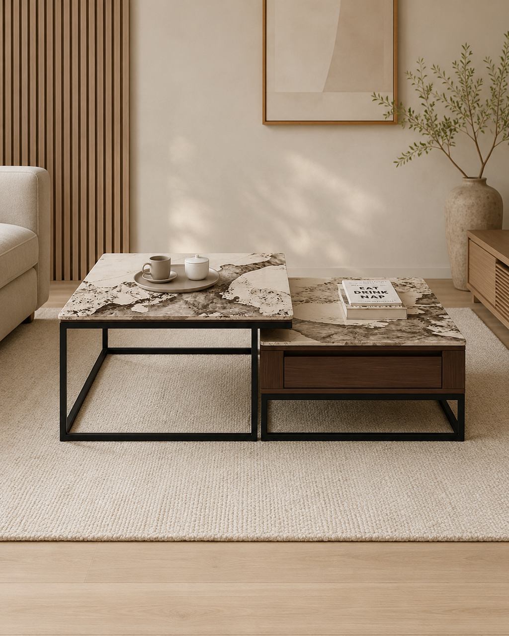 Soren Sintered Stone Nesting Coffee Table