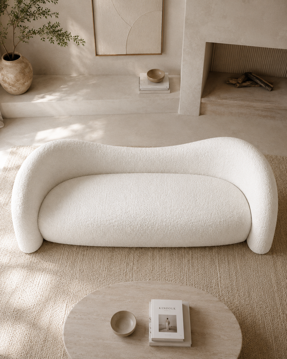 Ondelle Curved Fabric Sofa