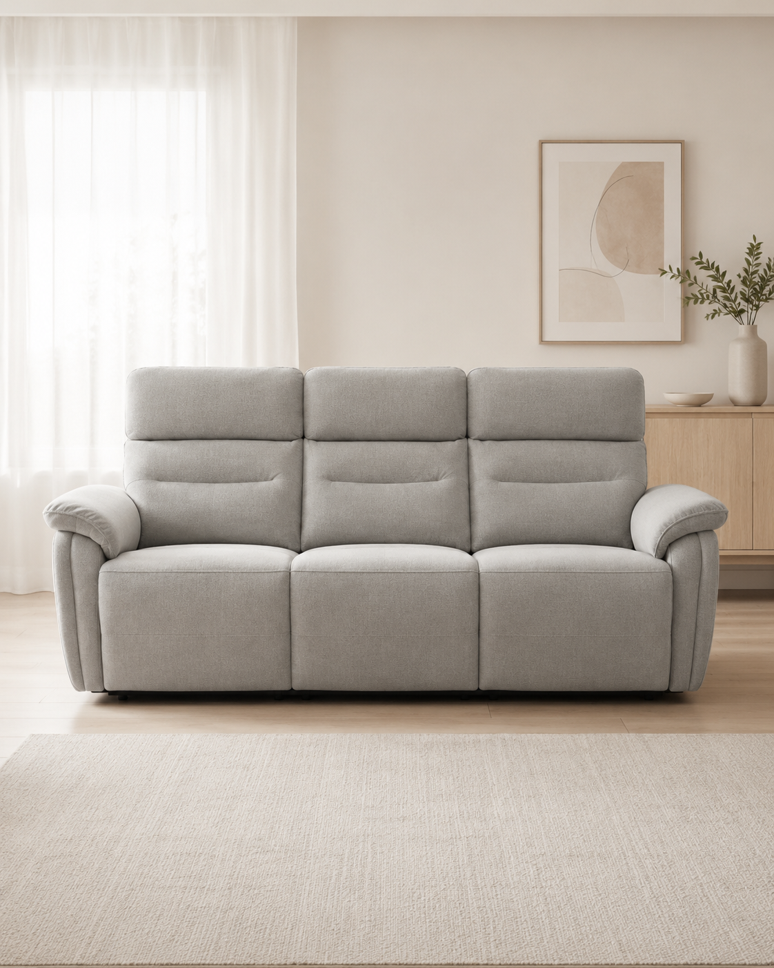 Elowen Fabric Adjustable Headrest Recliner Sofa