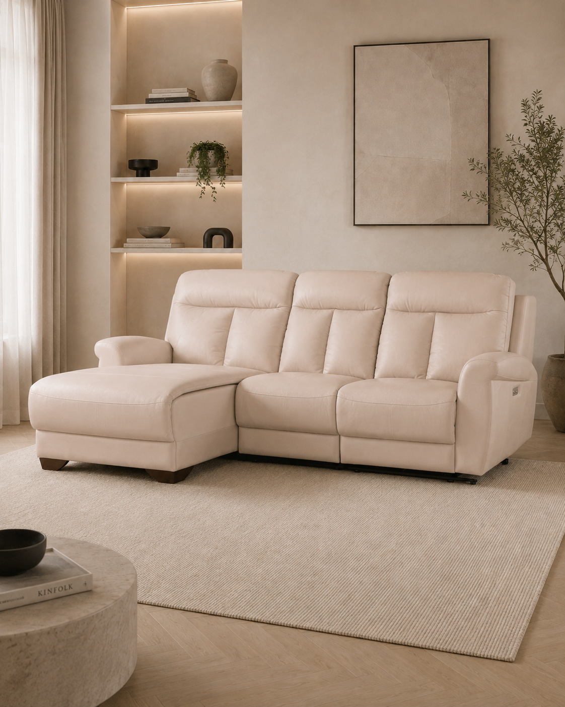 Cromwell Half Leather Recliner Sofa