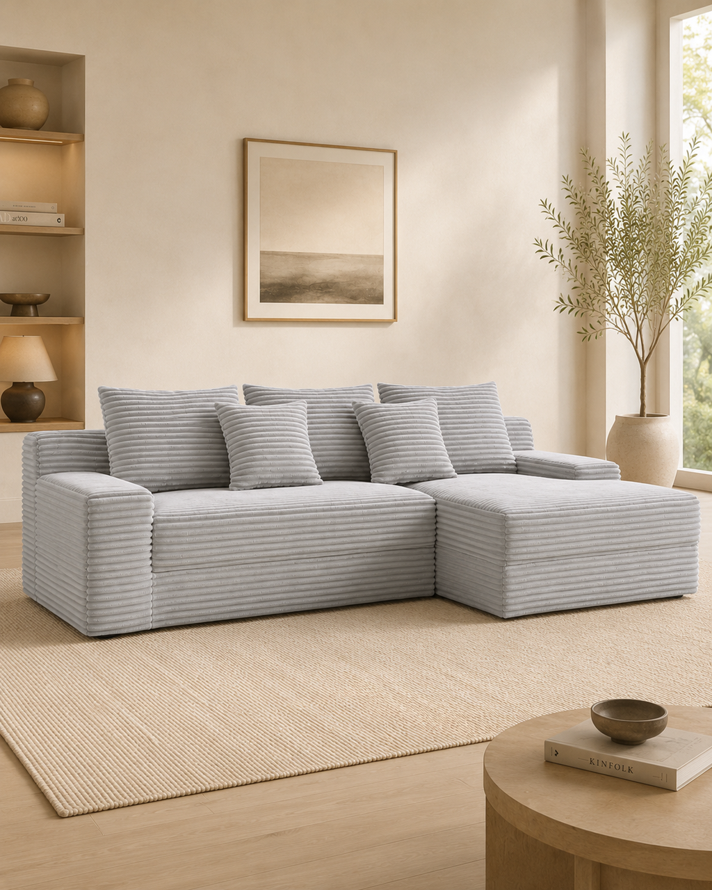 Rovik Corduroy Sectional Sofa