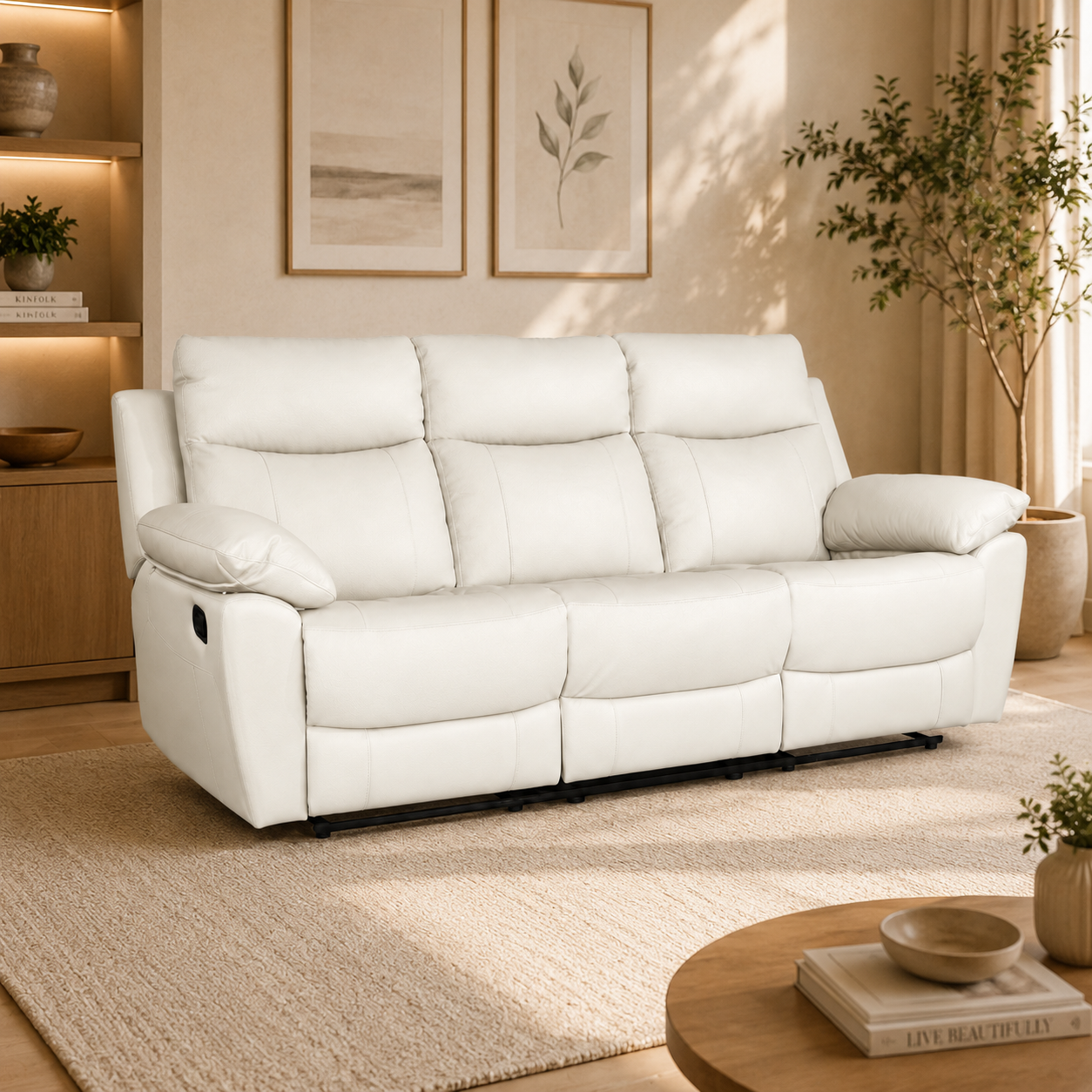 Grantham Genuine Leather Recliner Sofa