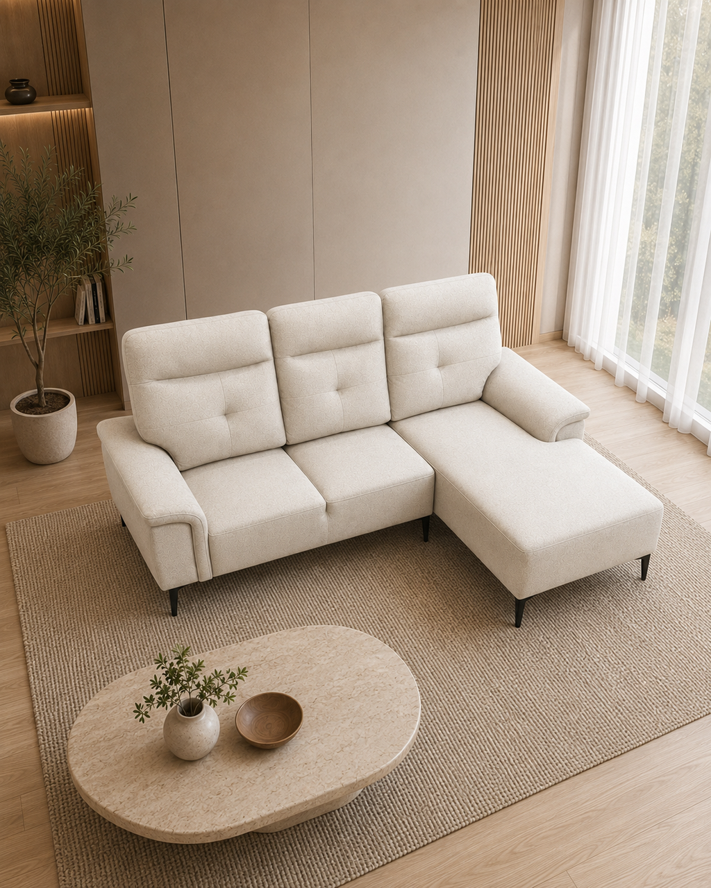Blaire Fabric L-Shaped Sofa