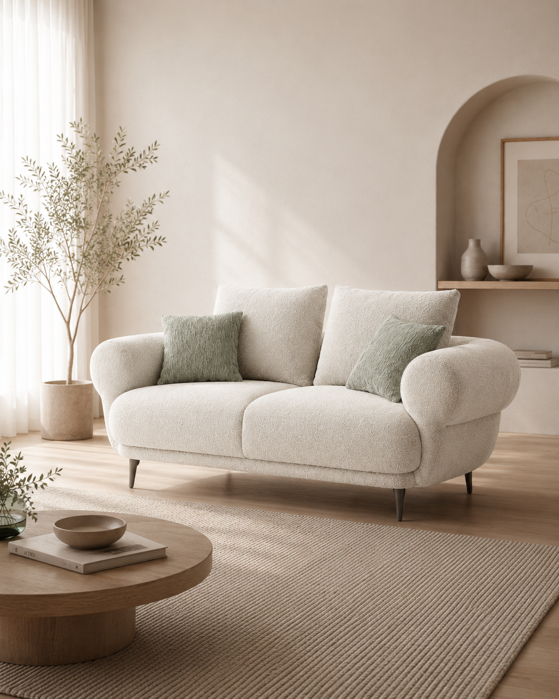Halden Bouclé Fabric Sofa