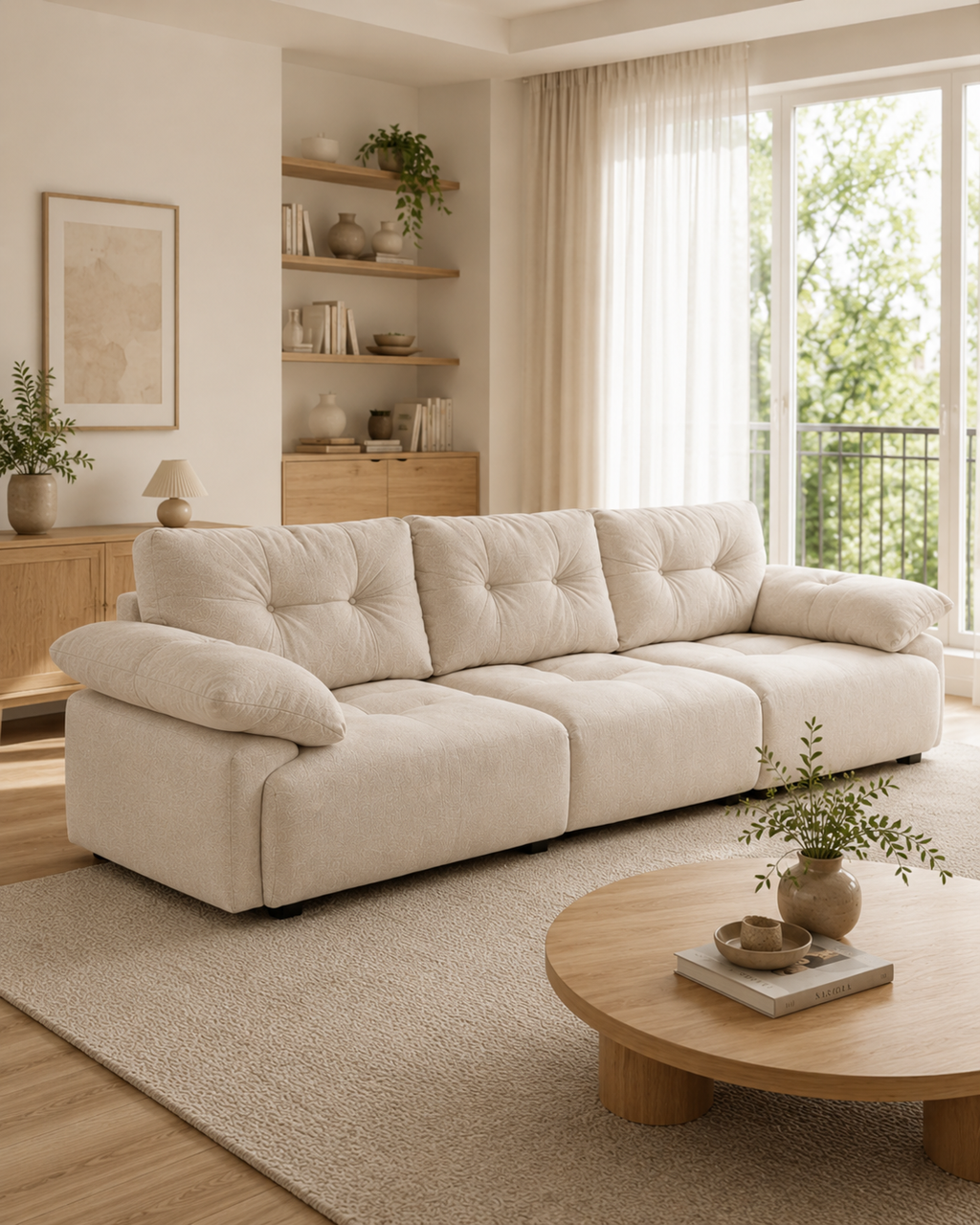 Lysara Fabric Adjustable Backrest Sofa