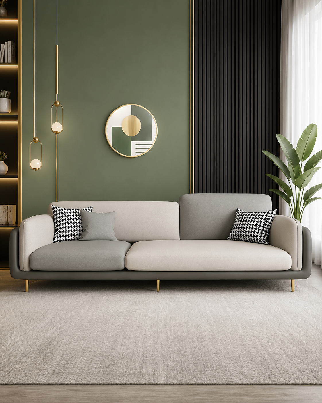 Henley Two Tone Leathaire Sofa