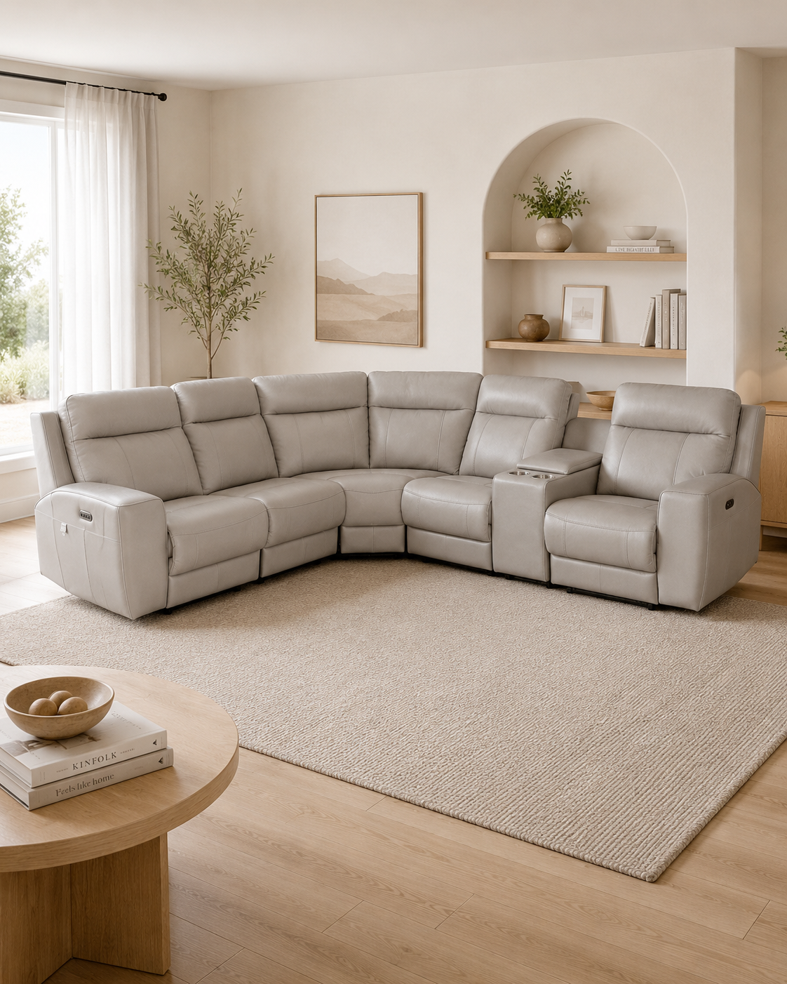 Stratford Genuine Leather Recliner Sectional Sofa