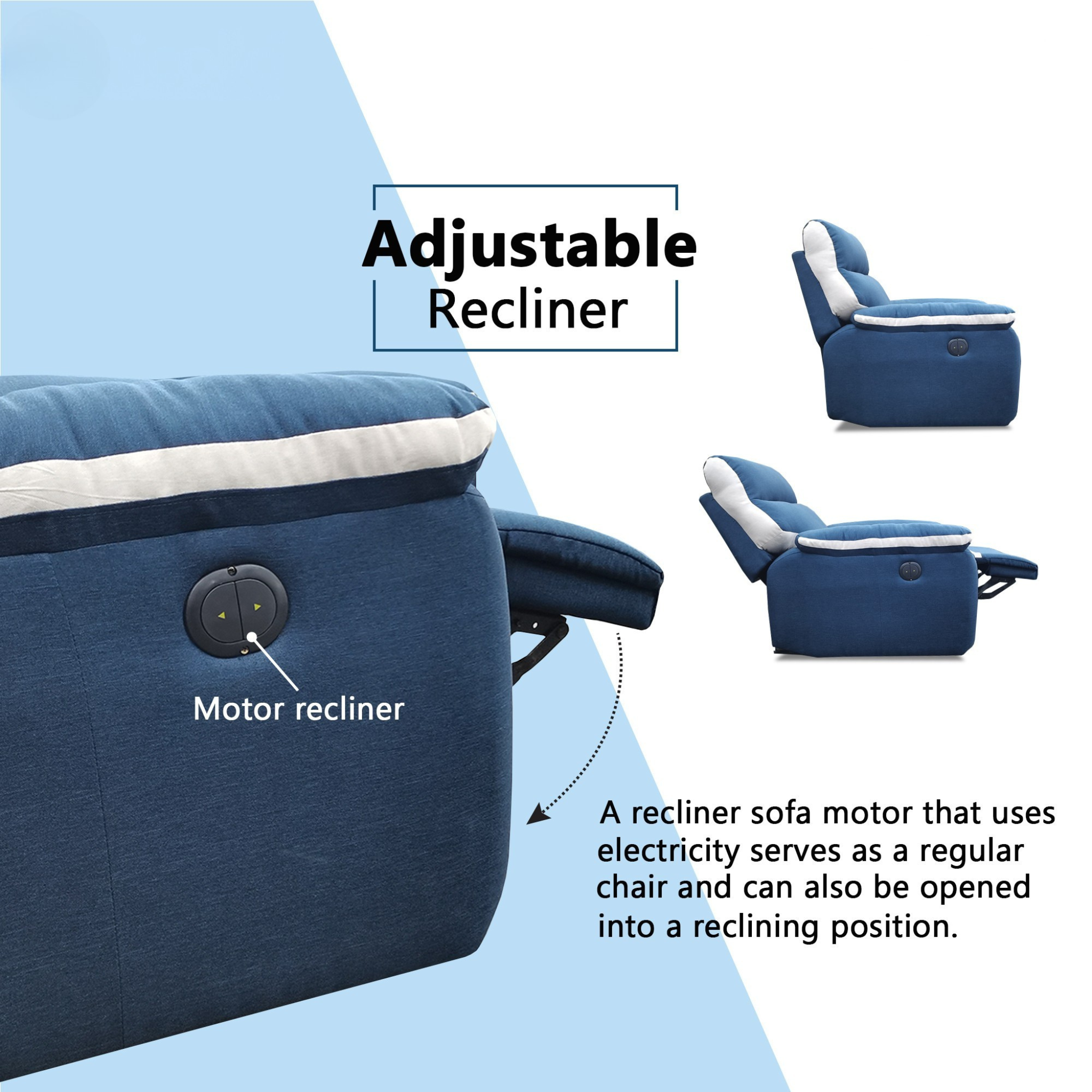 Novar Fabric Recliner Sofa by Esteller (Pet Friendly & Easy Clean)