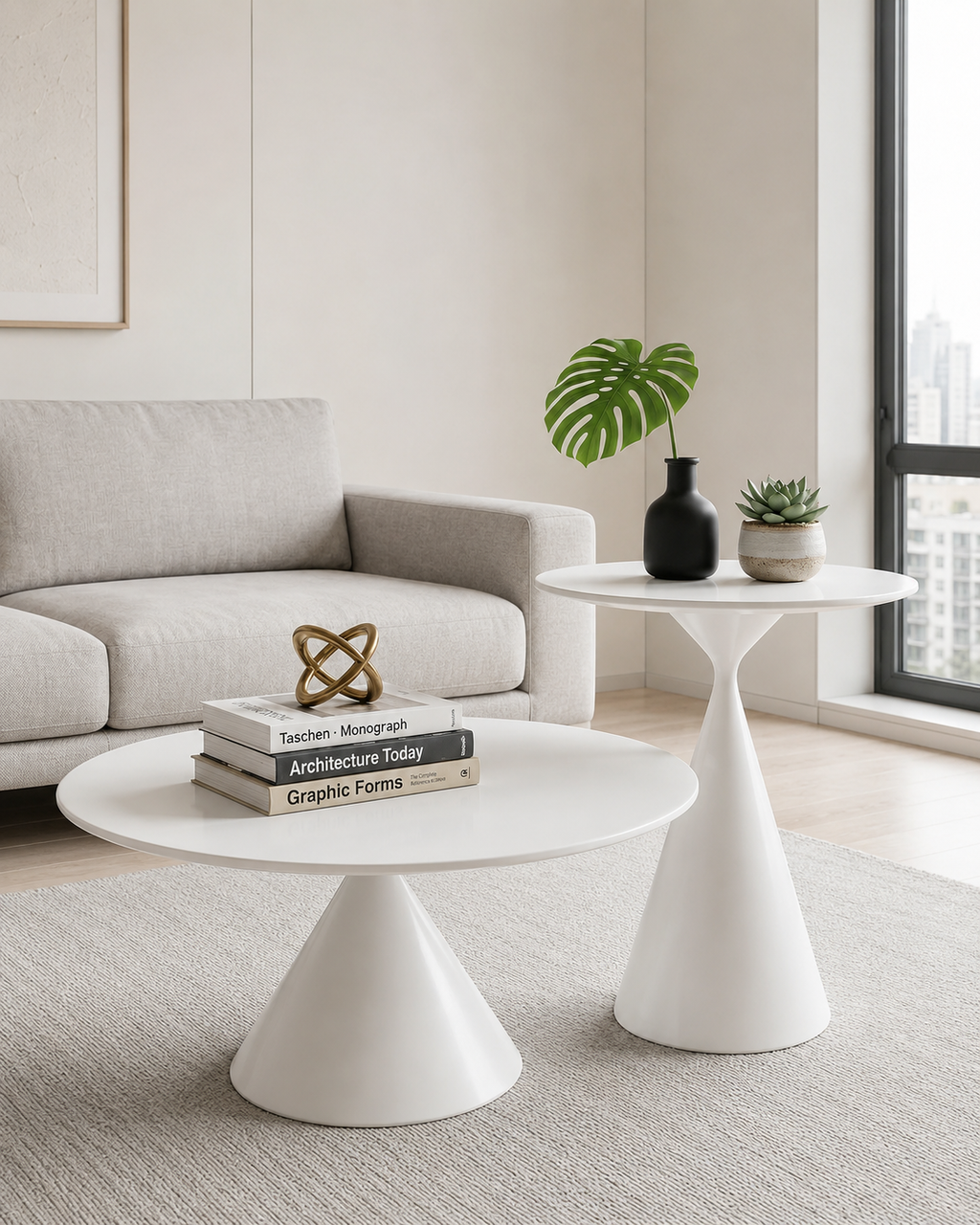 Ivora Pedestal Coffee Table Set