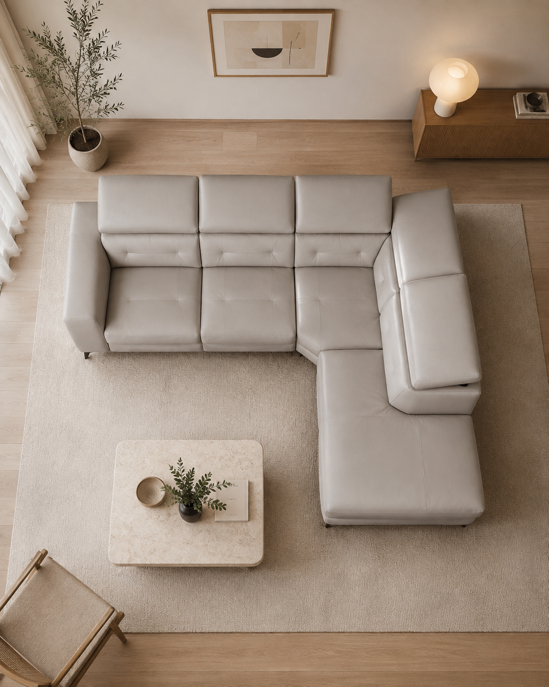 Bromley Genuine Leather Recliner Sectional Sofa