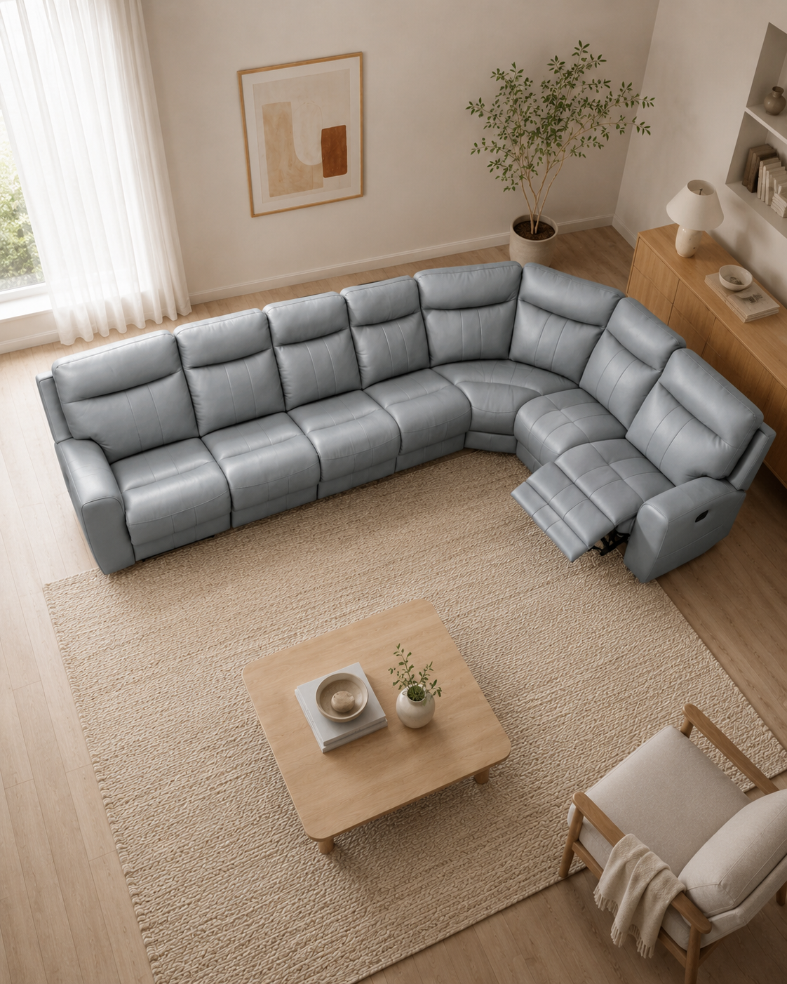 Brentwood Genuine Leather Recliner Sectional Sofa