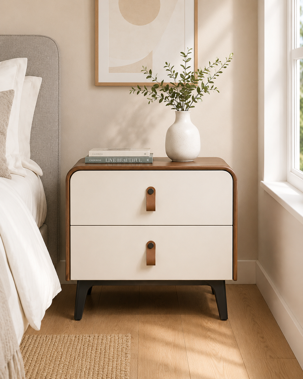 Carina Walnut Bedside Table