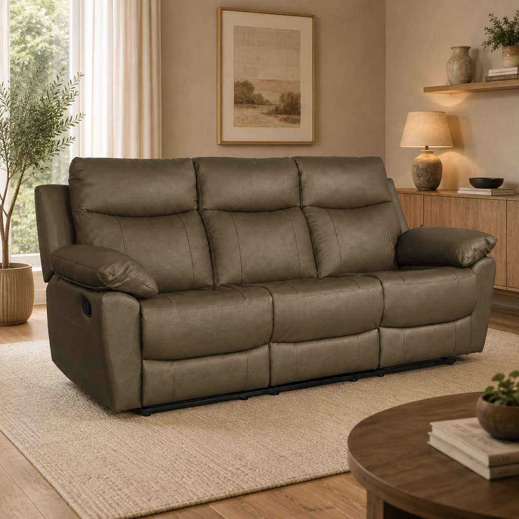 Grantham Genuine Leather Recliner Sofa